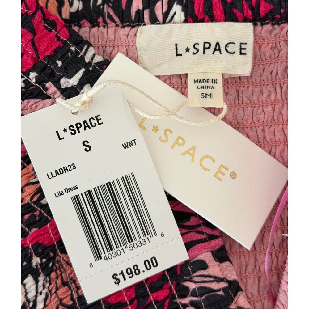 L*Space Lila Strapless Maxi Dress Wings N Things Pink Butterfly Print Small NWT - Picture 11 of 13